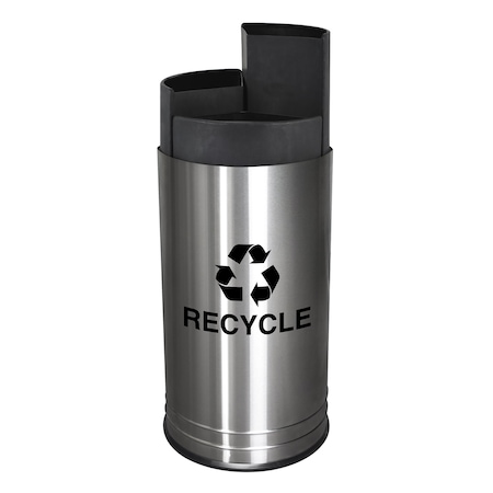 Ex-Cell Kaiser 14-Gal. 3 Stream Recycling Receptacle - Stainless Steel, SS RC-1528-3 SS